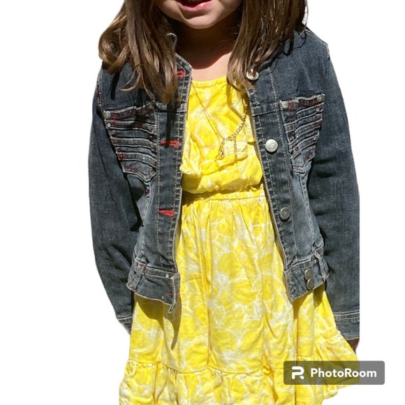 2B Real Girl's Jean Jacket with Rhinestones sz 4 - Picture 2 of 9